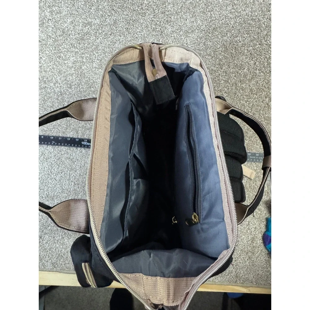 Black Quilted Diaper Bag Backpack with USB Port and Pacifier Pod